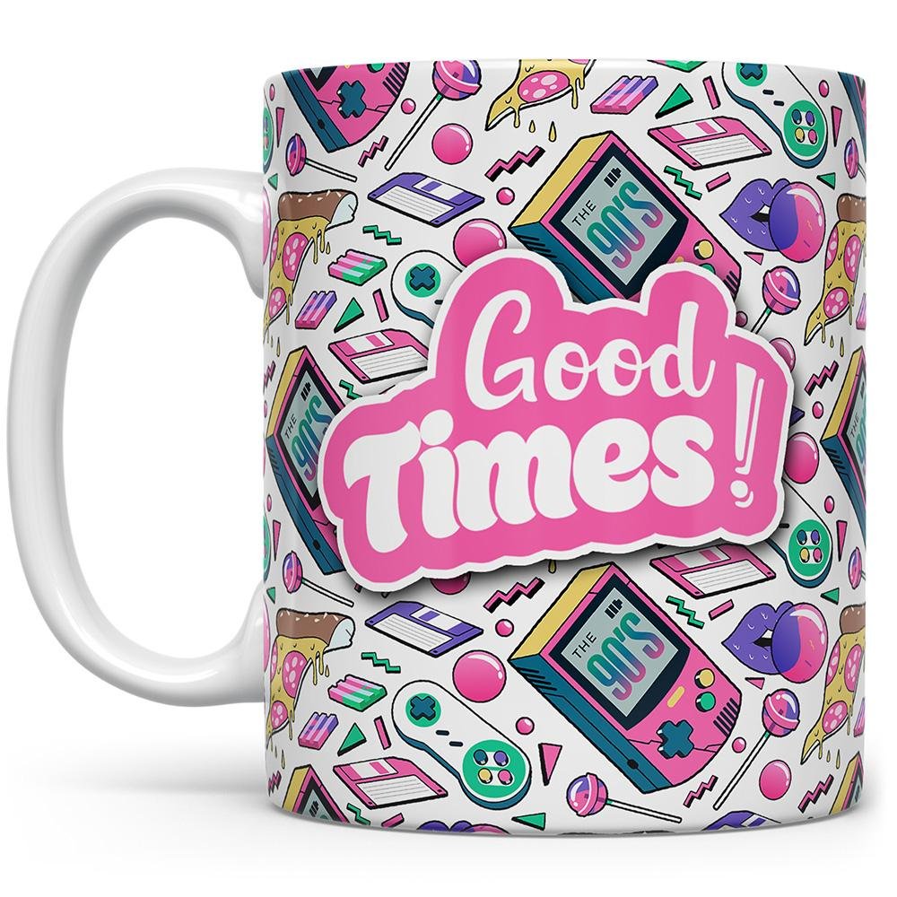 Good Times 1990's Retro Coffee Mug with 90s imagery - Loftipop