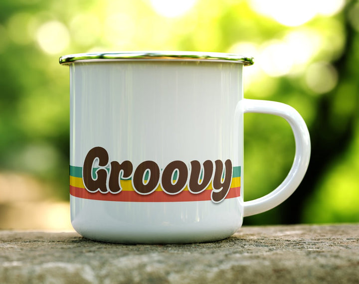 Groovy Retro Enamel Camp Mug - Loftipop