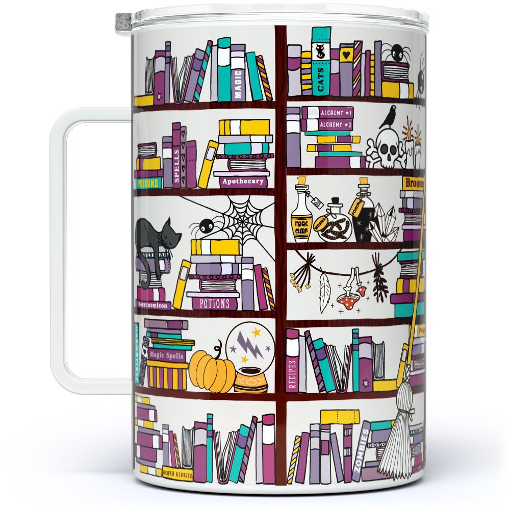 Halloween Library Insulated Travel Mug - Loftipop