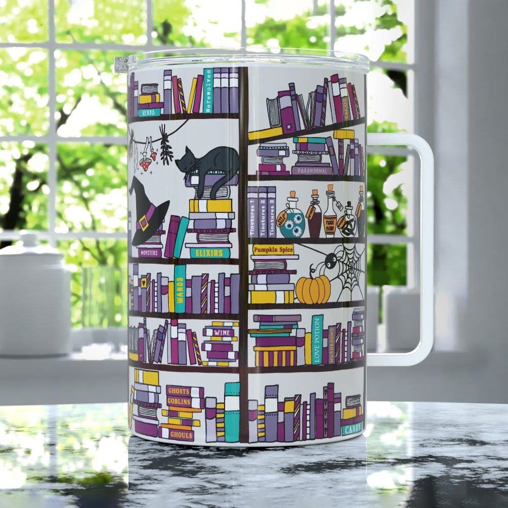 Halloween Library Insulated Travel Mug - Loftipop