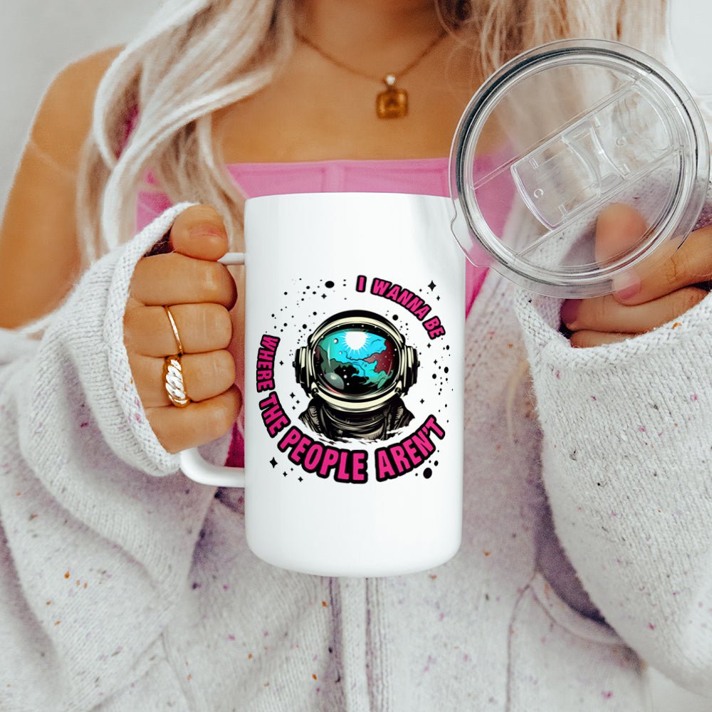 I Wanna Be Where The People Aren't Insulated Travel Mug - Loftipop