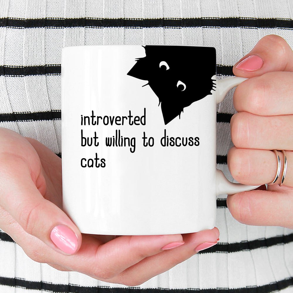 Introverted But Willing To Discuss Cats Mug - Loftipop