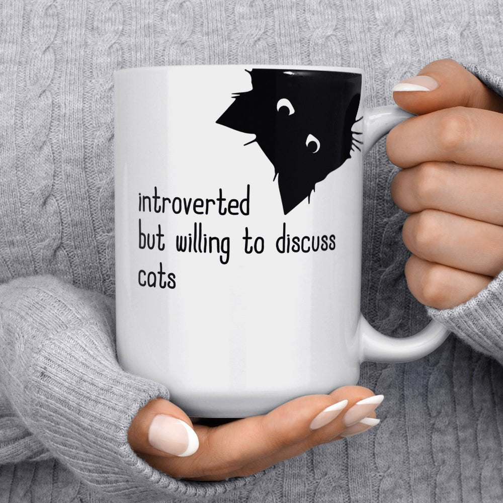 Introverted But Willing To Discuss Cats Mug - Loftipop