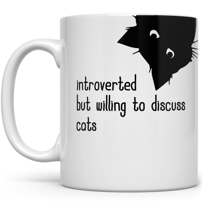 Introverted But Willing To Discuss Cats Mug - Loftipop