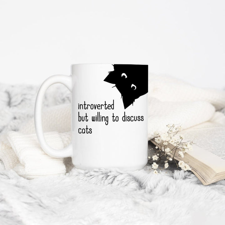 Introverted But Willing To Discuss Cats Mug - Loftipop