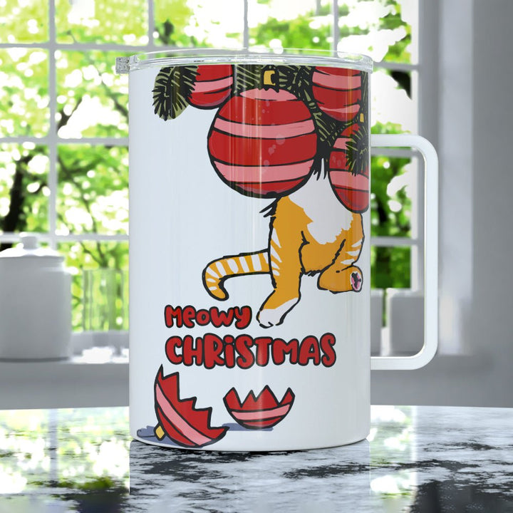 Meowy Christmas Insulated Travel Mug - Loftipop