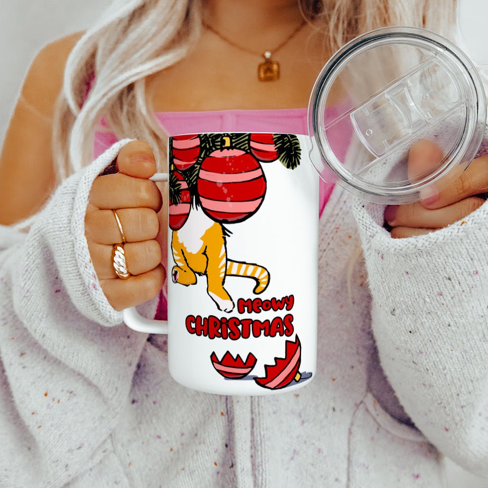 Meowy Christmas Insulated Travel Mug - Loftipop