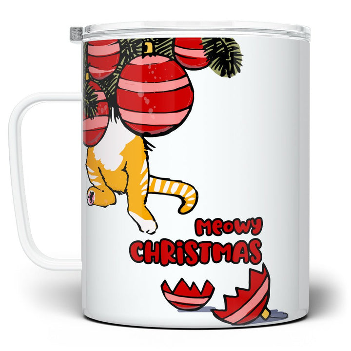 Meowy Christmas Insulated Travel Mug - Loftipop