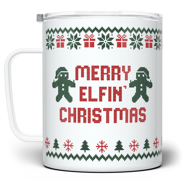 Merry Elfin Christmas Insulated Travel Mug - Loftipop