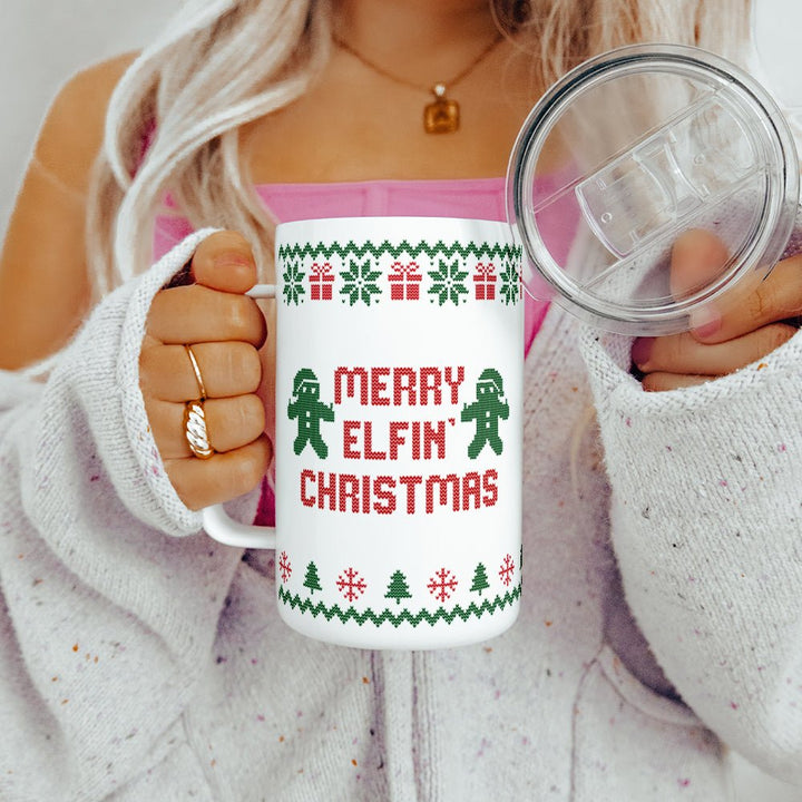 Merry Elfin Christmas Insulated Travel Mug - Loftipop