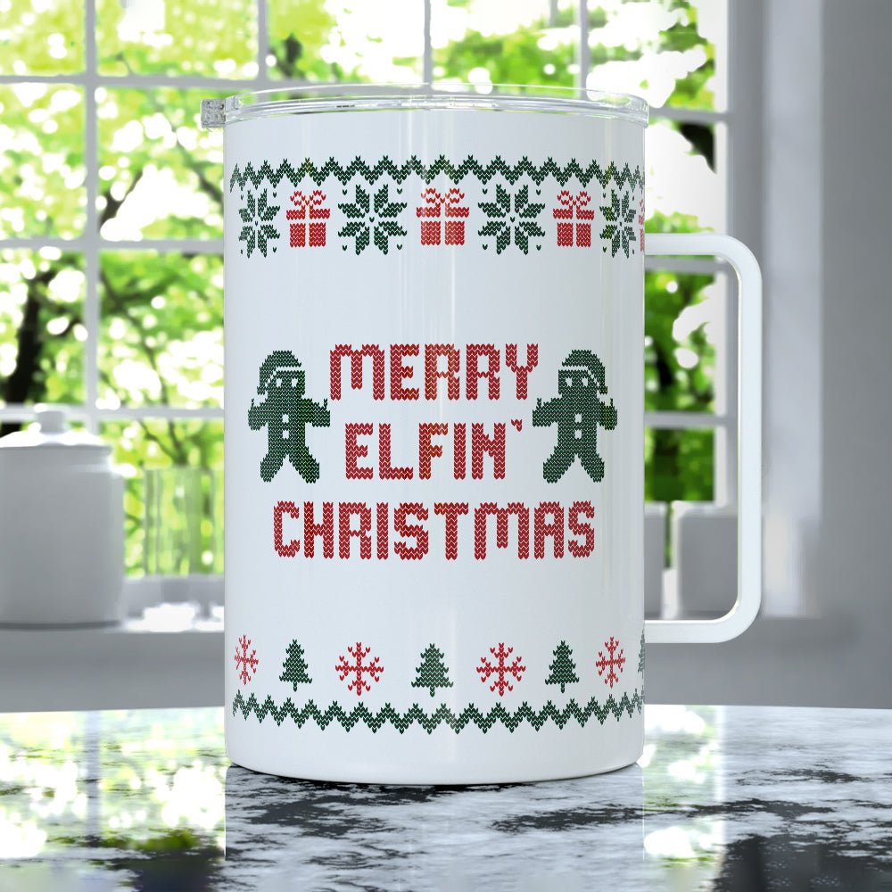 Merry Elfin Christmas Insulated Travel Mug - Loftipop