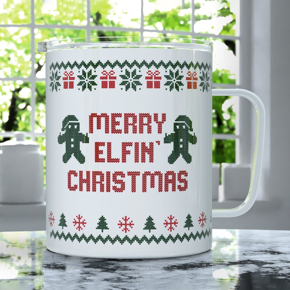 Merry Elfin Christmas Insulated Travel Mug - Loftipop