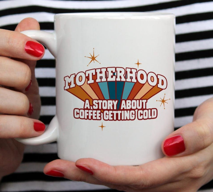 Motherhood Mug held by hands - Loftipop