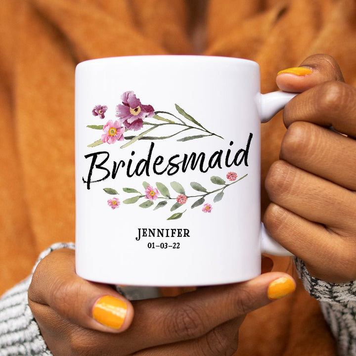 Personalized Bridesmaid Floral Mug - Loftipop