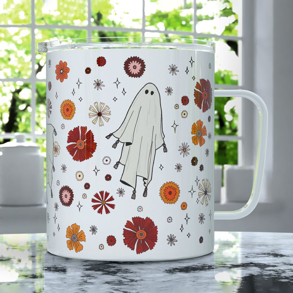 Retro Ghost Insulated Travel Mug - Loftipop