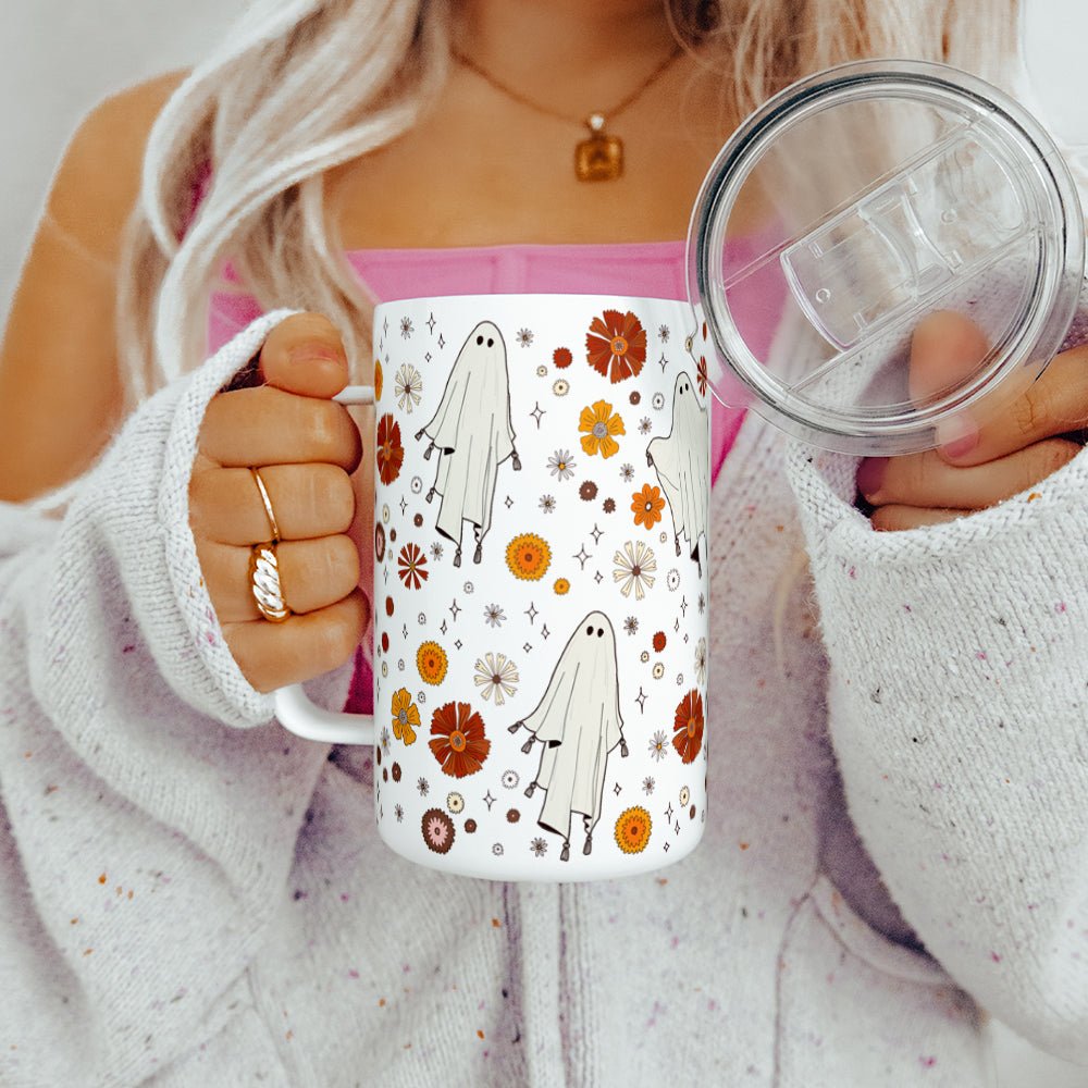 Retro Ghost Insulated Travel Mug - Loftipop