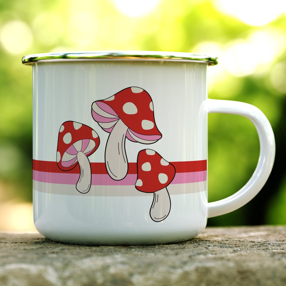 Retro Red Mushroom Camp Mug - Loftipop