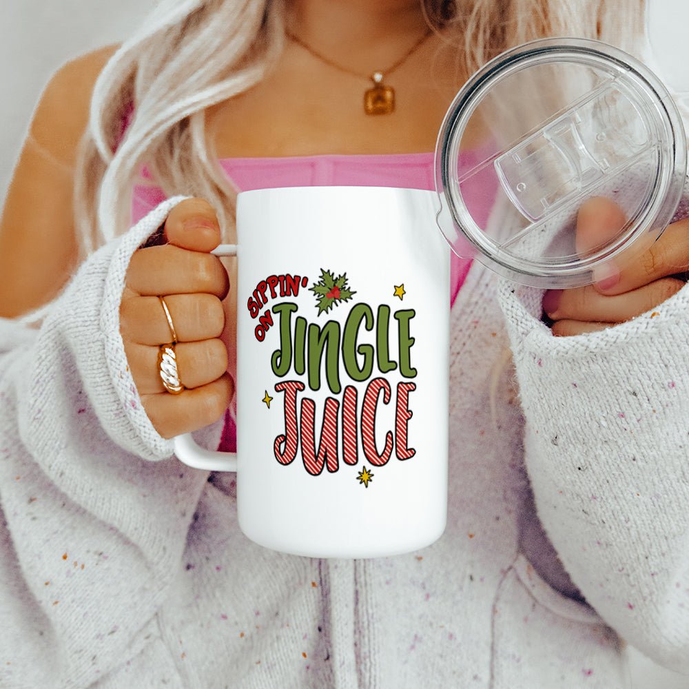 Sippin on Jingle Juice Insulated Travel Mug - Loftipop