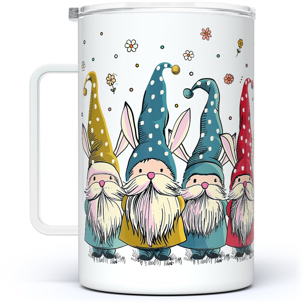 Spring Gnome Bunnies Insulated Travel Mug - Loftipop