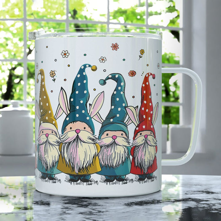 Spring Gnome Bunnies Insulated Travel Mug - Loftipop