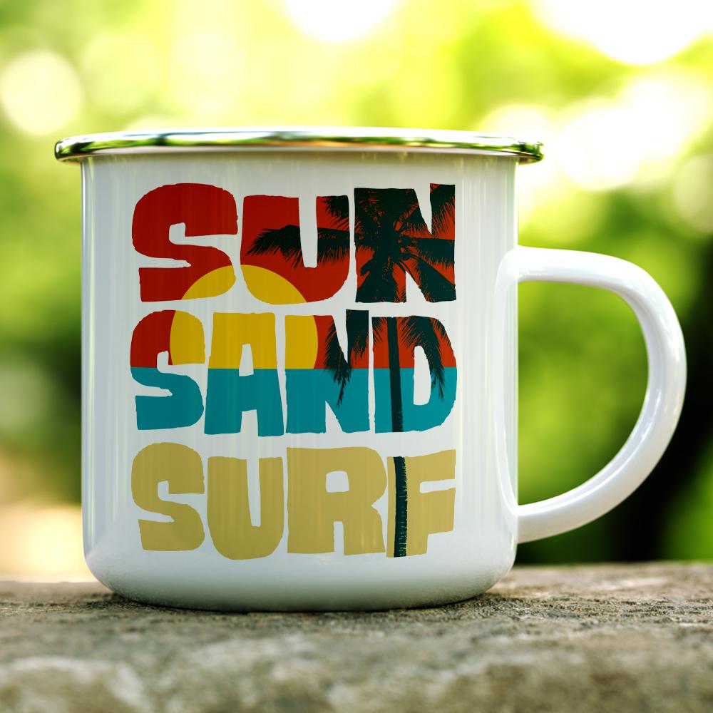 Sun Sand Surf Camp Mug on a log - Loftipop