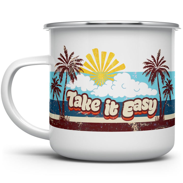 Take it Easy Retro Enamel Camp Mug - Loftipop