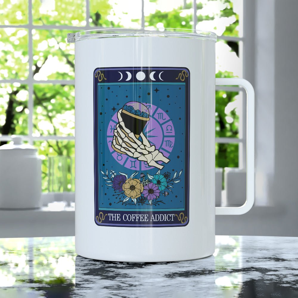 The Coffee Addict Tarot Card Insulated Travel Mug - Loftipop