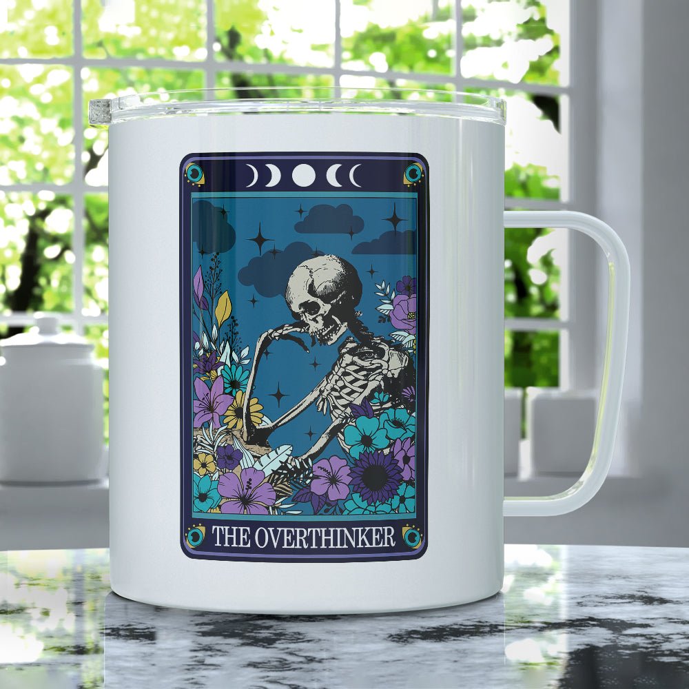 The Overthinker Tarot Card Insulated Travel Mug - Loftipop