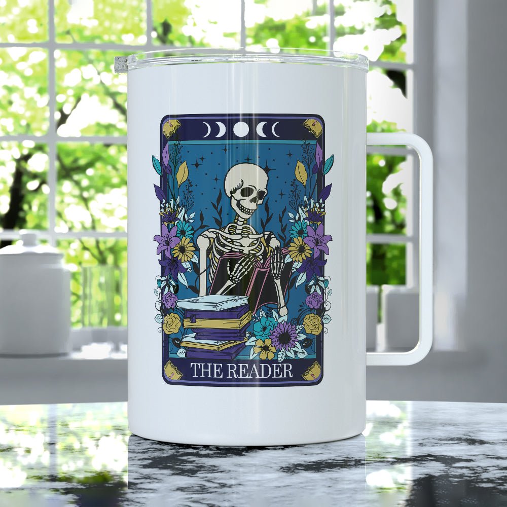 The Reader Tarot Card Insulated Travel Mug - Loftipop