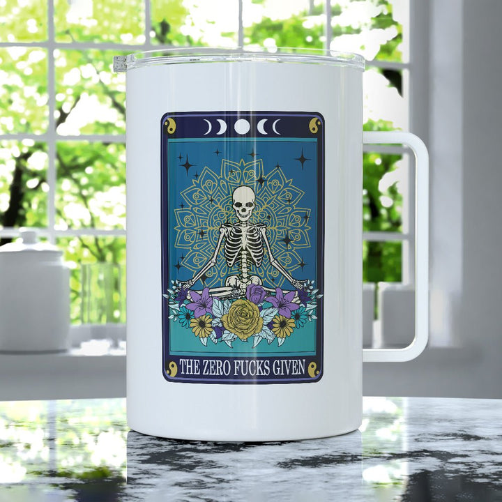 The Zero Fucks Tarot Card Insulated Travel Mug - Loftipop