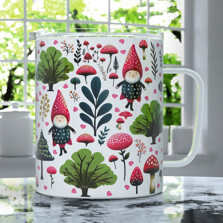 Valentine Woodland Gnome Insulated Travel Mug - Loftipop