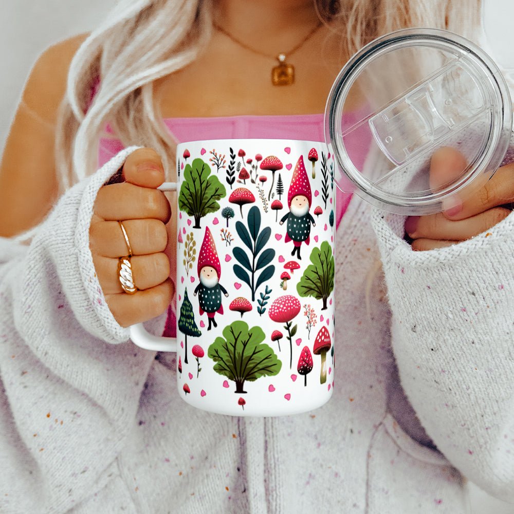 Valentine Woodland Gnome Insulated Travel Mug - Loftipop