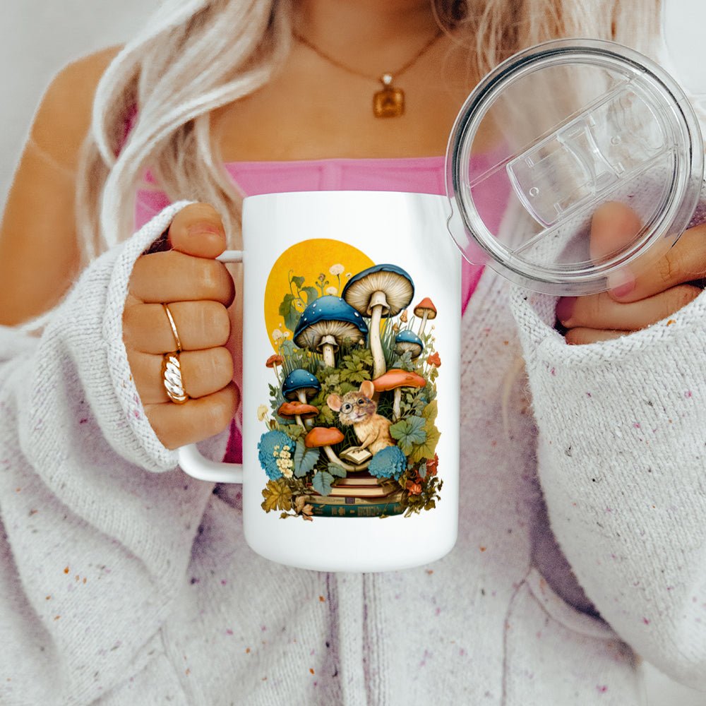 Woodland Book Mouse Insulated Travel Mug - Loftipop