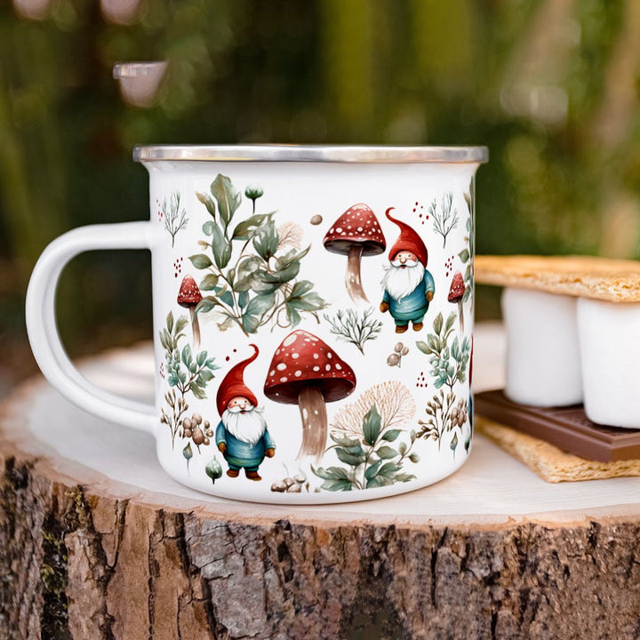 Woodland Mushroom Gnome Camp Mug - Loftipop